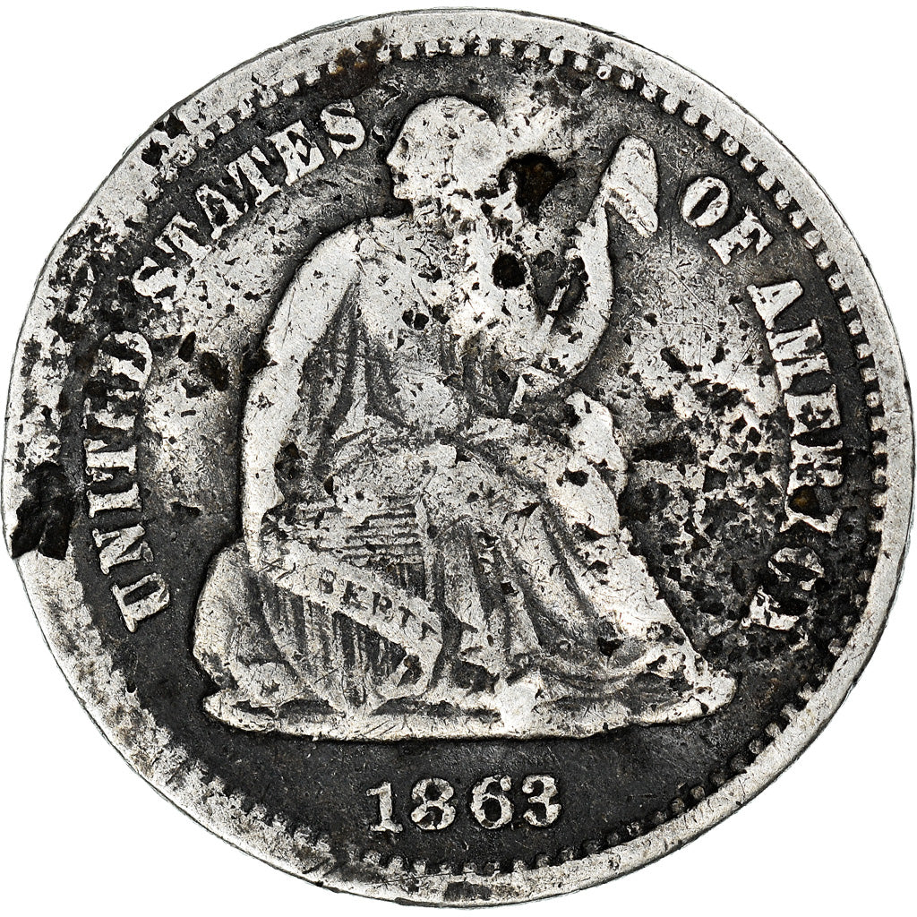 Moneda, Estados Unidos, Seated Liberty Half Dime, Half Dime, 1863, U.S. Mint