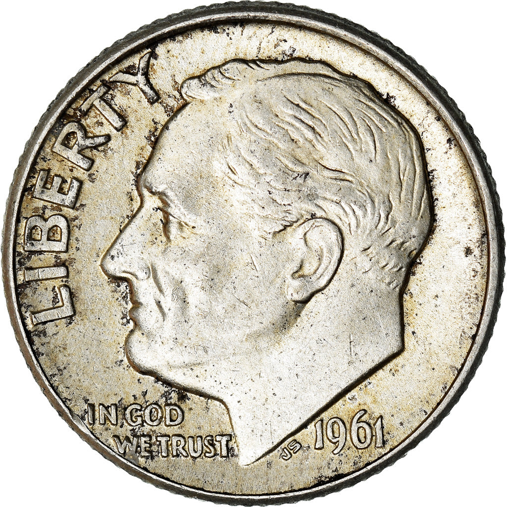 Moeda, Estados Unidos da América, Roosevelt Dime, Dime, 1961, U.S. Mint