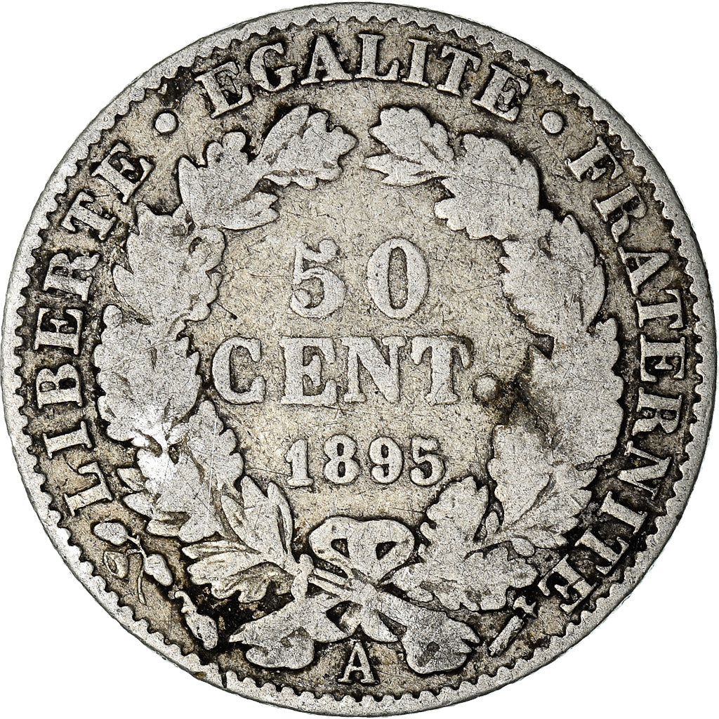 Coin, France, Cérès, 50 Centimes, 1895, Paris, VF(20-25), Silver, KM:834.1