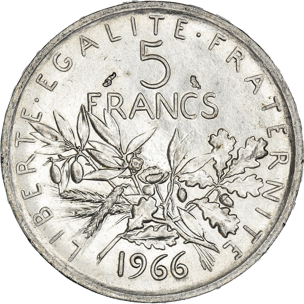 Moneda, Francia, Semeuse, 5 Francs, 1966, EBC, Plata, KM:926, Gadoury:770