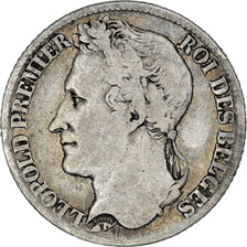 Moneda, Bélgica, Leopold I, Franc, 1844, Brussels, BC+, Plata, KM:7.1