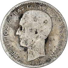 Coin, Greece, George I, Drachma, 1873, Paris, F(12-15), Silver, KM:38