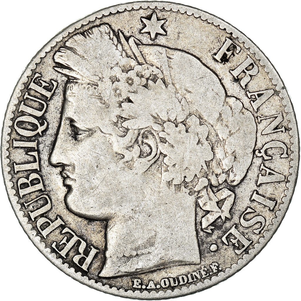 Monnaie, France, Cérès, Franc, 1871, Bordeaux, TB, Argent, Gadoury:465