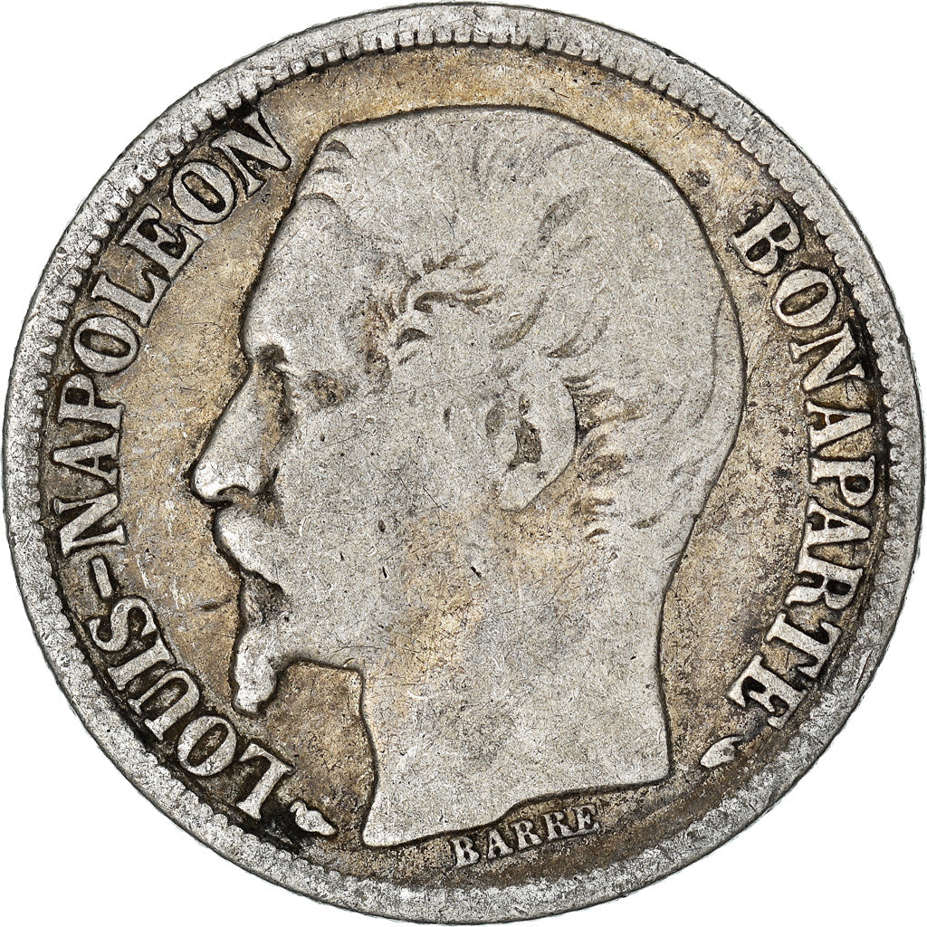 Moneta, Francia, Napoleon III, Napoléon III, Franc, 1852, Paris, MB, Argento