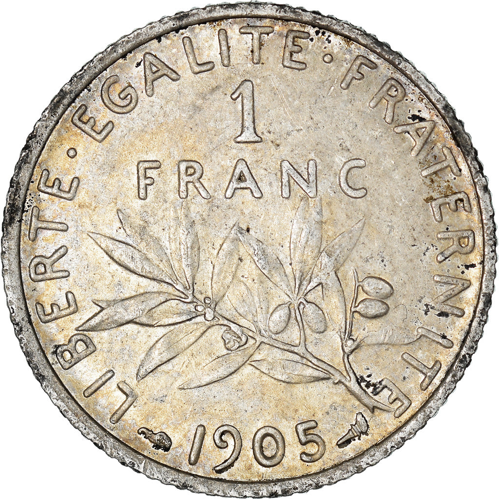 Coin, France, Semeuse, Franc, 1905, Paris, EF(40-45), Silver, KM:844.1