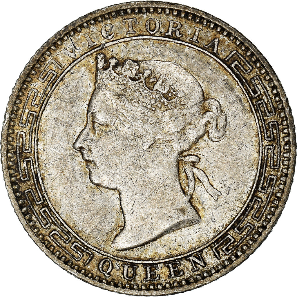 Moneta, Ceylon, Victoria, 25 Cents, 1893, BB+, Argento, KM:95