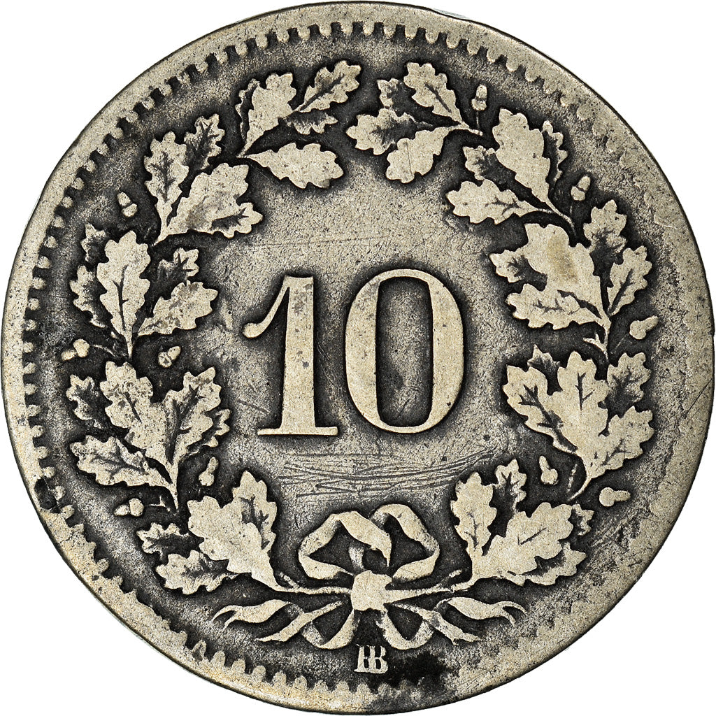 Monnaie, Suisse, 10 Rappen, 1851, Strasbourg, TB, Billon, KM:6