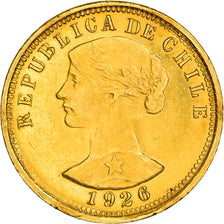 Moneda, Chile, 10 Condores, 100 Pesos, 1926, Santiago, MBC+, Oro, KM:170