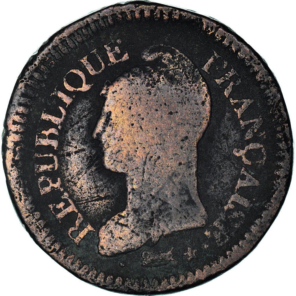 Münze, Frankreich, Dupré, Decime, AN 8, Metz, Hybrid issue, SGE+, Bronze