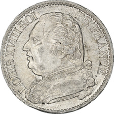 Moeda, França, Louis XVIII, Louis XVIII, 5 Francs, 1814, Perpignan, AU(55-58)