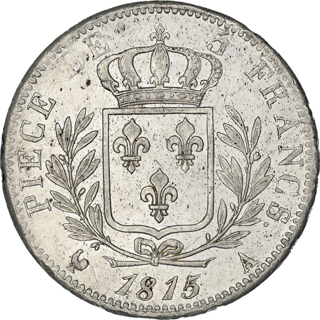 Munten, Frankrijk, Louis XVIII, 5 Francs, 1815/4, Paris, PR, Zilver, KM:702.1