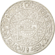 Marocco, Mohammed V, 20 Francs, 1933, BB, Argento, KM:39, Lecompte:271