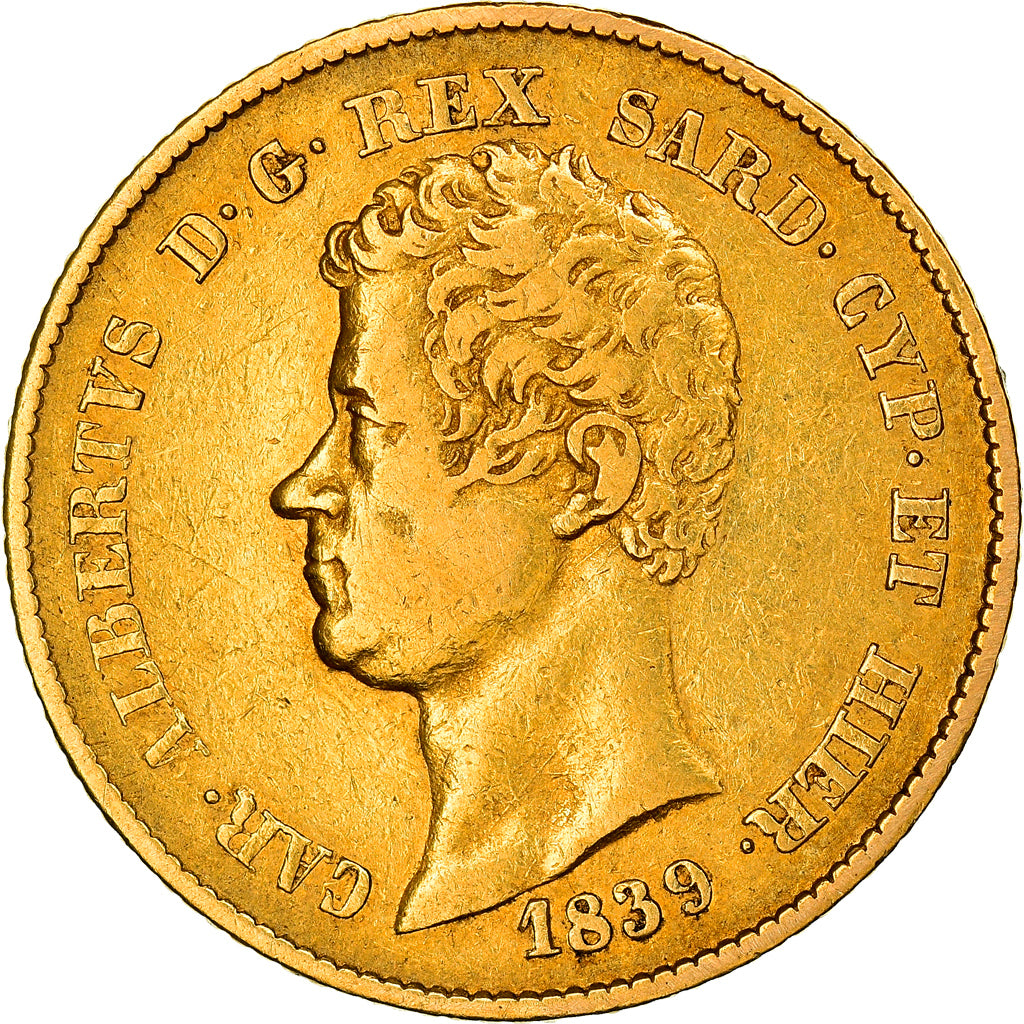 Moneta, DEPARTAMENTY WŁOSKIE, SARDINIA, Carlo Alberto, 20 Lire, 1839, Torino