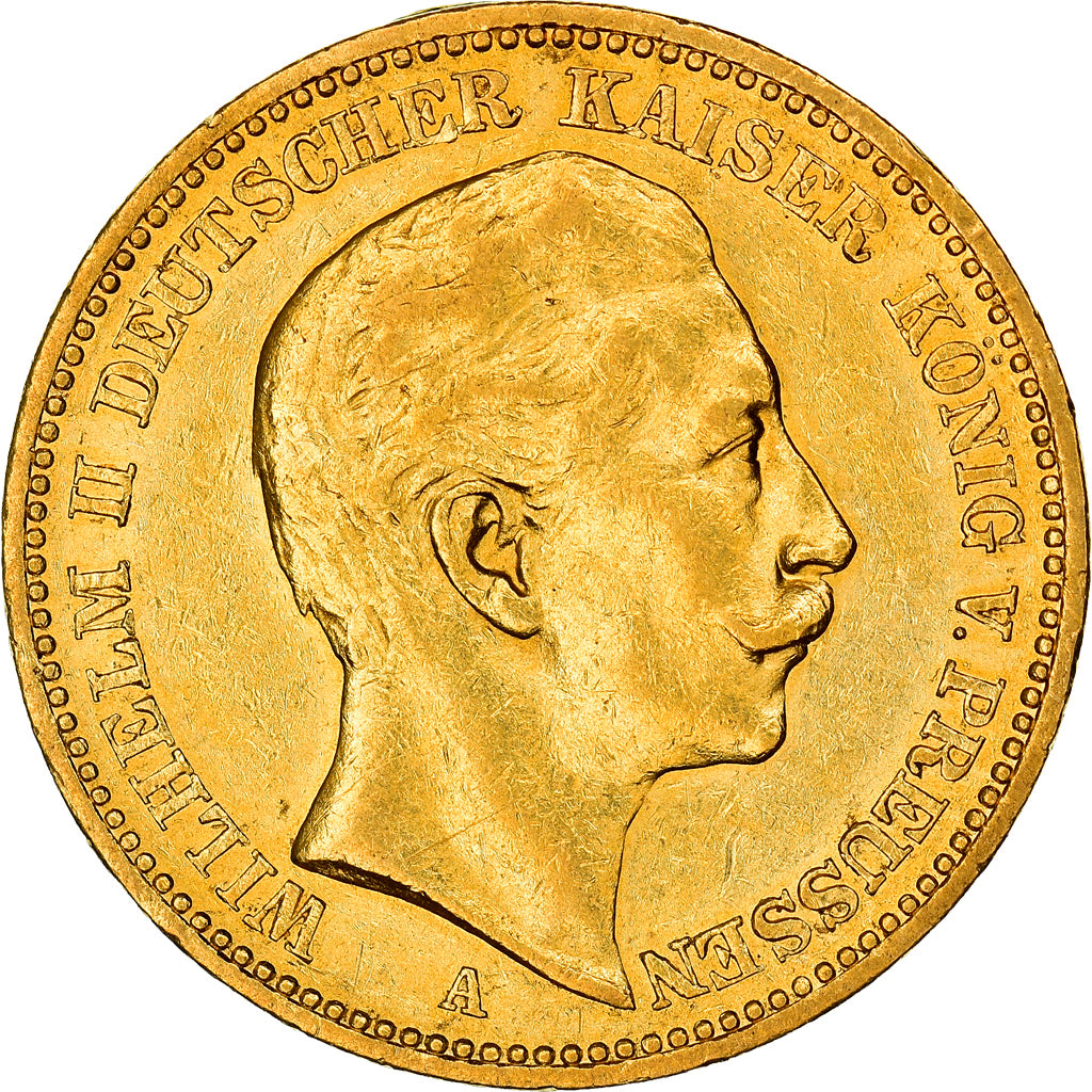 Moneta, Stati tedeschi, PRUSSIA, Wilhelm II, 20 Mark, 1897, Berlin, BB+, Oro