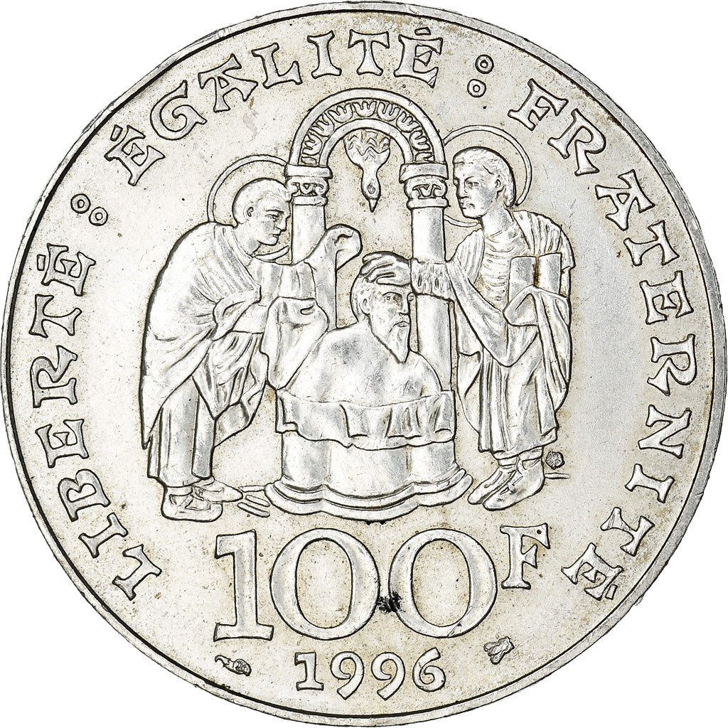 Coin, France, Clovis, 100 Francs, 1996, AU(55-58), Silver, KM:1180, Gadoury:953