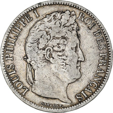 Münze, Frankreich, Louis-Philippe, 5 Francs, 1831, Paris, S+, Silber, KM:745.1