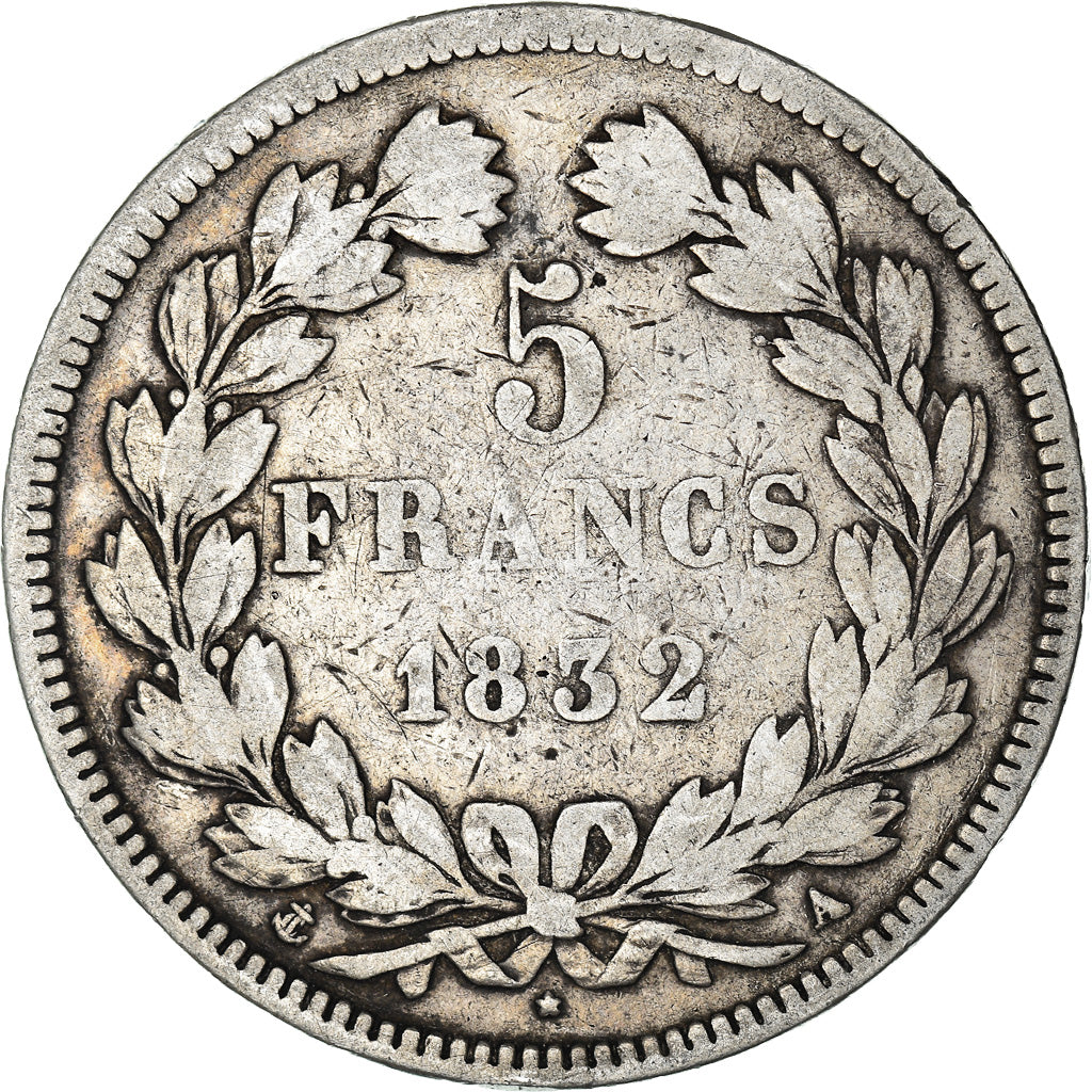 Monnaie, France, Louis-Philippe, 5 Francs, 1832, Paris, TB, Argent, Gadoury:678