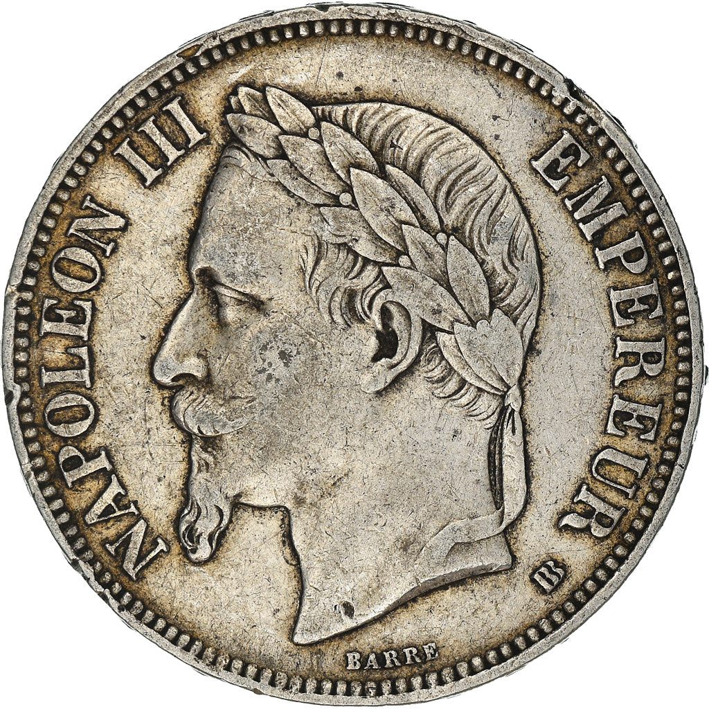 Monnaie, France, Napoleon III, 5 Francs, 1869, Strasbourg, TTB, Argent, KM:799.2
