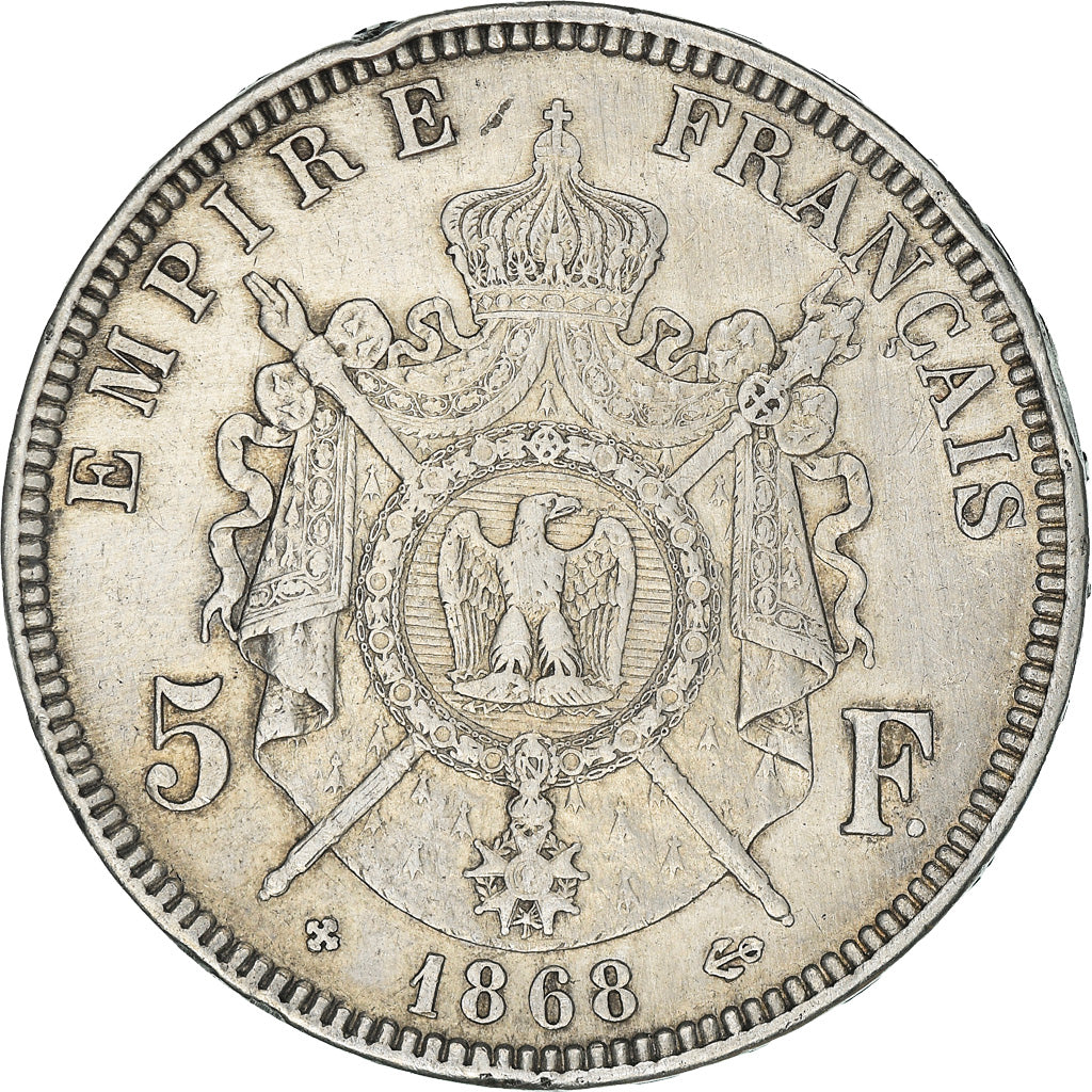 Monnaie, France, Napoléon III, 5 Francs, 1868, Strasbourg, TTB, Argent