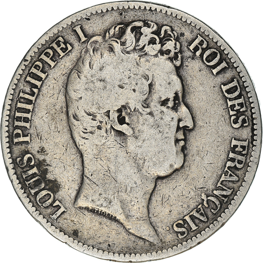 Moneta, Francia, Louis-Philippe, 5 Francs, 1831, Bordeaux, MB, Argento