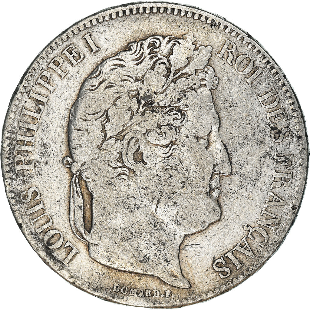 Coin, France, Louis-Philippe, 5 Francs, 1832, Lyon, VF(20-25), Silver, KM:749.4