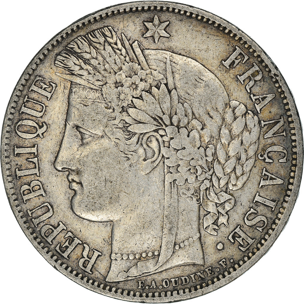 Moeda, França, Cérès, 5 Francs, 1850, Paris, VF(30-35), Prata, KM:761.1