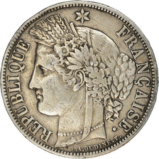 Moneda, Francia, Cérès, 5 Francs, 1870, Paris, BC+, Plata, KM:819, Gadoury:743