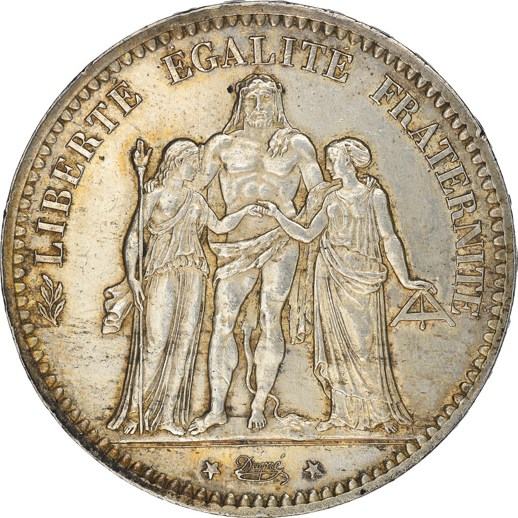 Moneta, Francia, Hercule, 5 Francs, 1876, Paris, BB+, Argento, KM:820.1