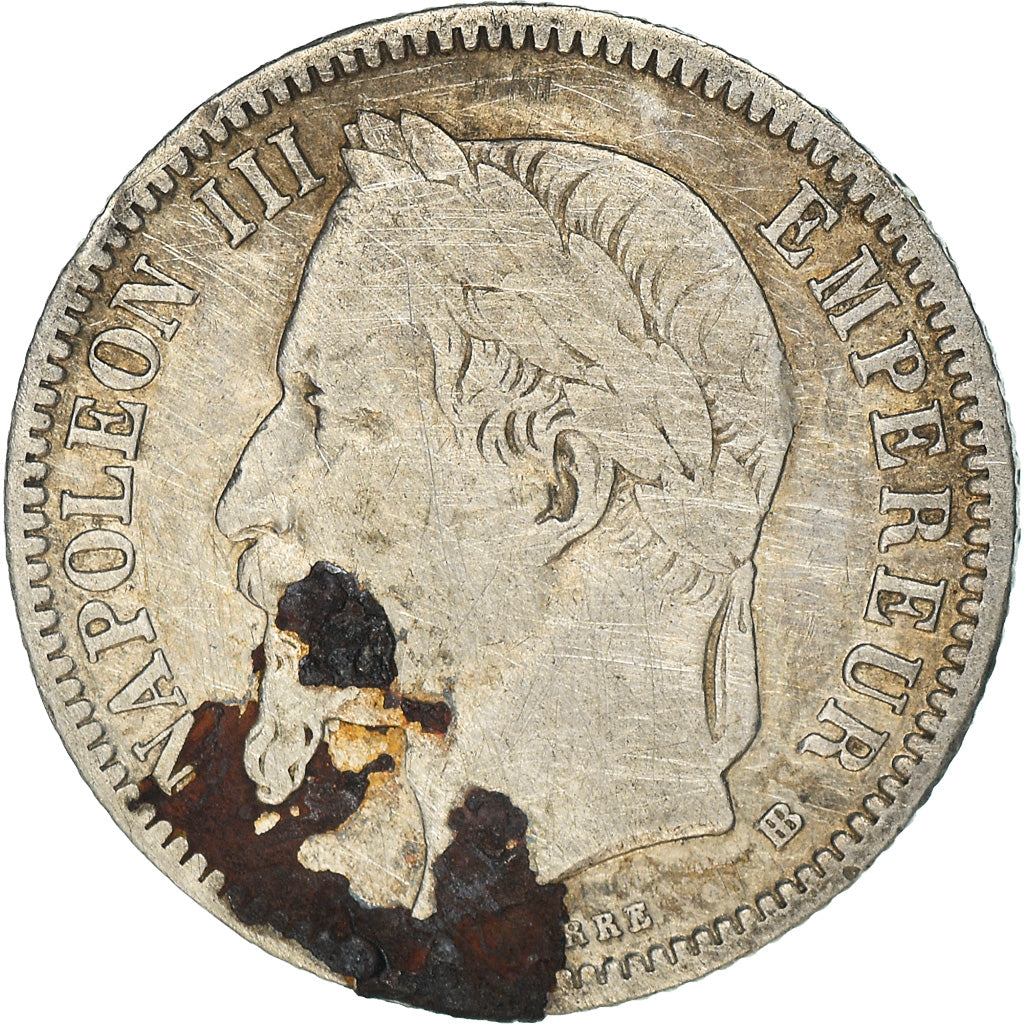 Münze, Frankreich, Napoleon III, Napoléon III, Franc, 1867, Strasbourg, S+