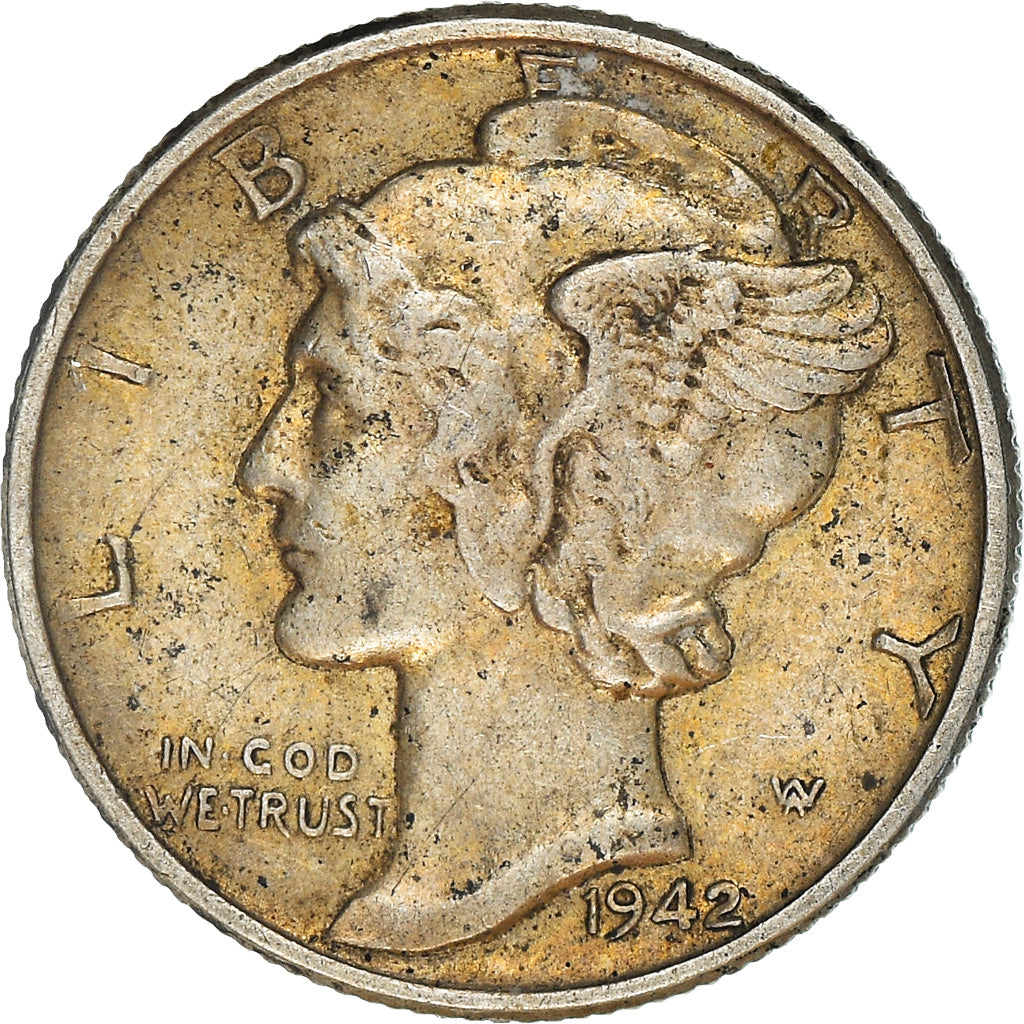 Moneta, Stati Uniti, Mercury Dime, Dime, 1942, U.S. Mint, Philadelphia, BB