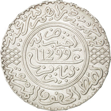Monnaie, Maroc, Moulay al-Hasan I, 5 Dirhams, 1881, Paris, TTB+, Argent, KM:7