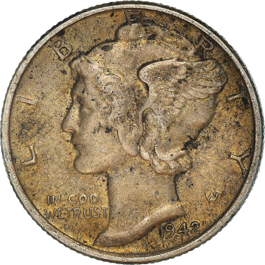 Münze, Vereinigte Staaten, Mercury Dime, Dime, 1942, U.S. Mint, Philadelphia