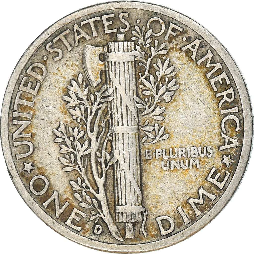 Moneta, USA, Mercury Dime, Dime, 1943, U.S. Mint, Denver, EF(40-45), Srebro