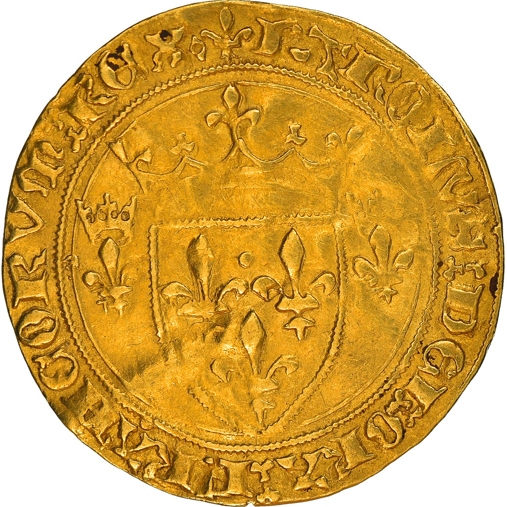 Monnaie, France, Charles VII, Ecu d'or, Tournai, TB+, Or, Duplessy:511E