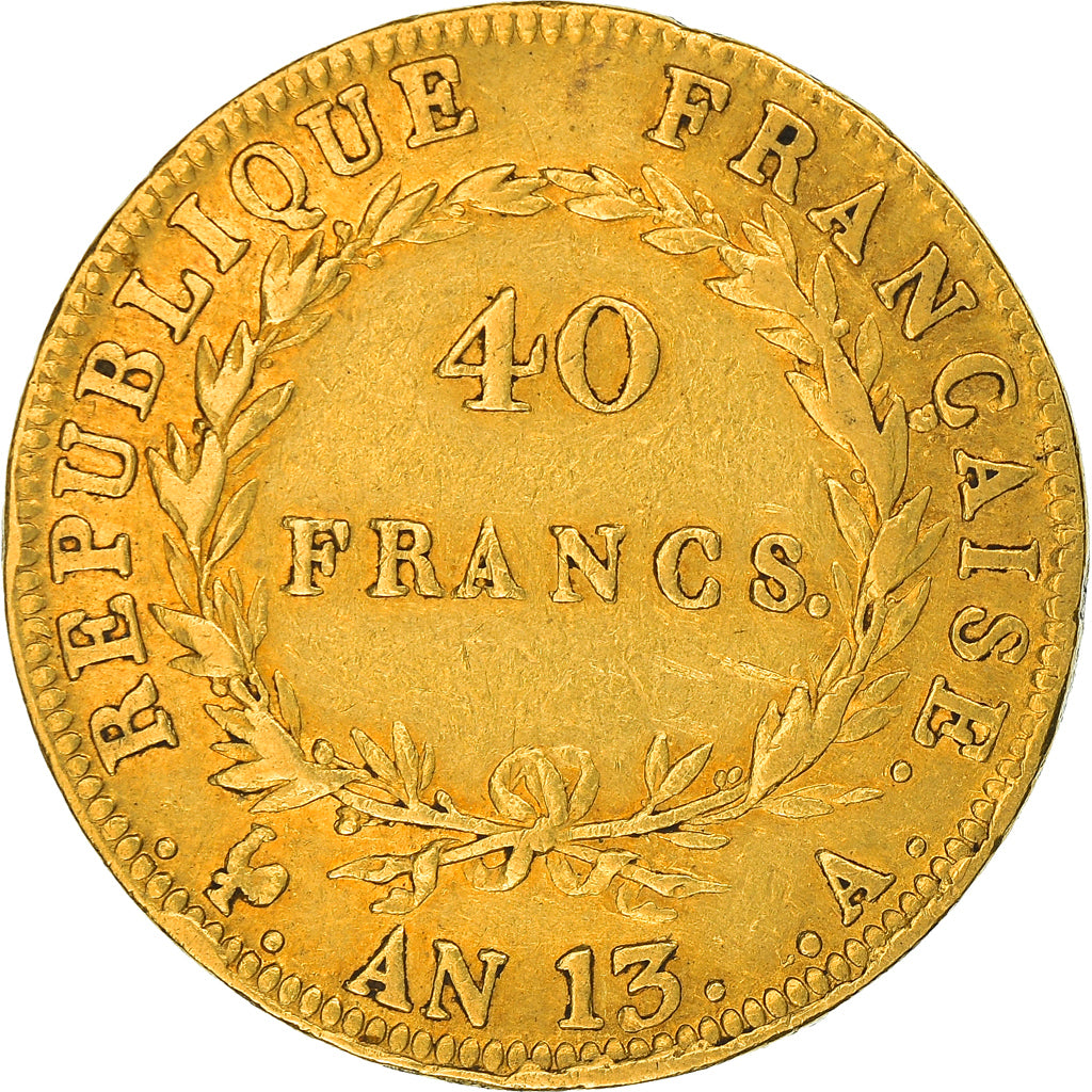 Monnaie, France, Napoléon I, 40 Francs, AN 13, Paris, TTB, Or, Gadoury:1081