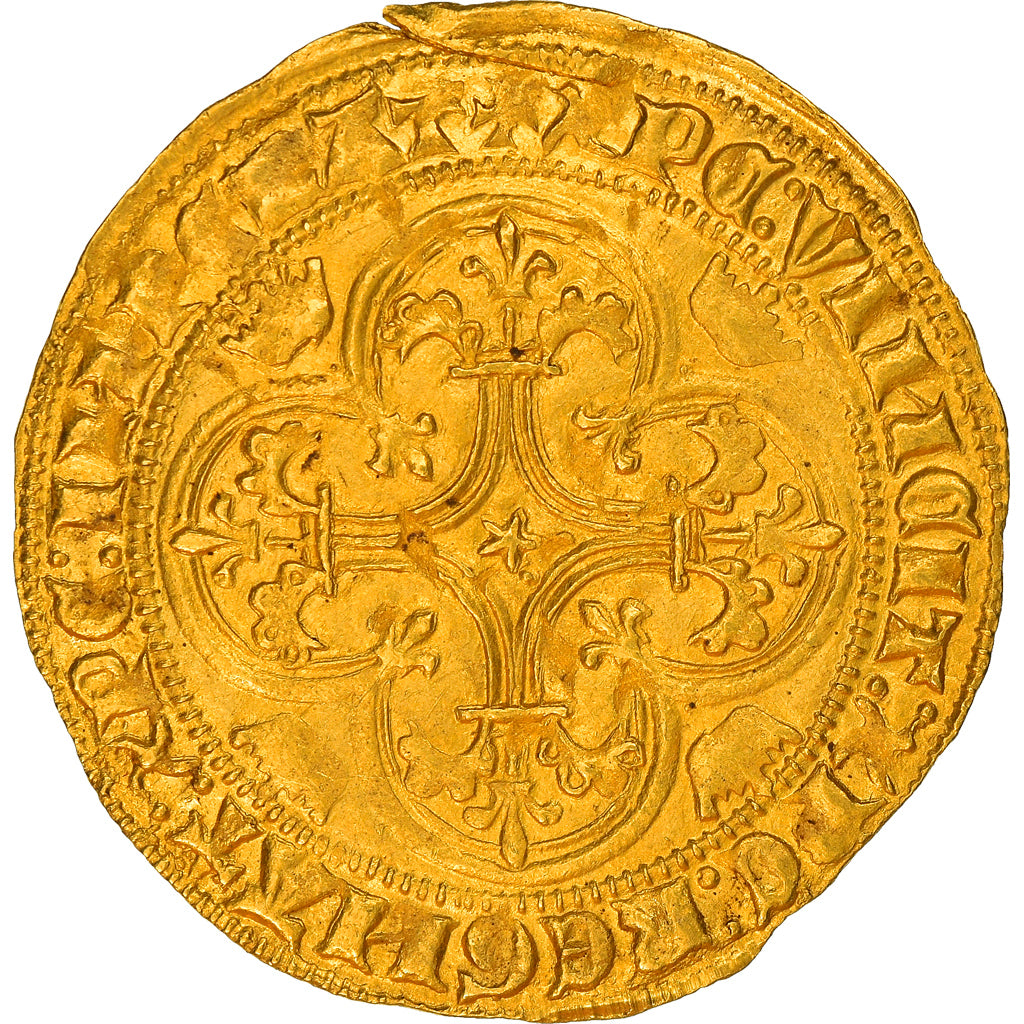 Coin, France, Charles VI, Ecu d'or, Uncertain Mint, AU(55-58), Gold