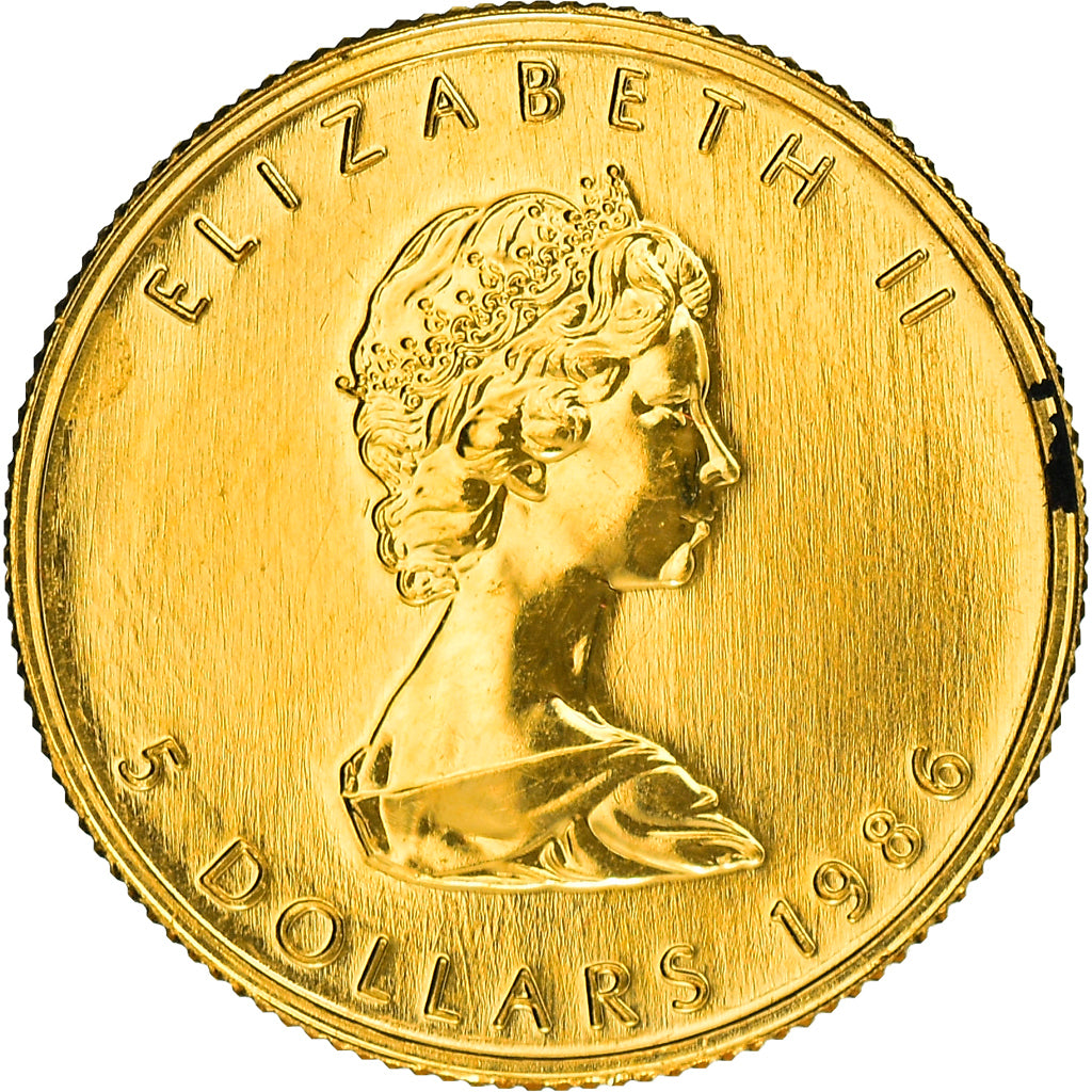 Moneta, Canada, Elizabeth II, 5 Dollars, 1986, Royal Canadian Mint, Ottawa, 1/10