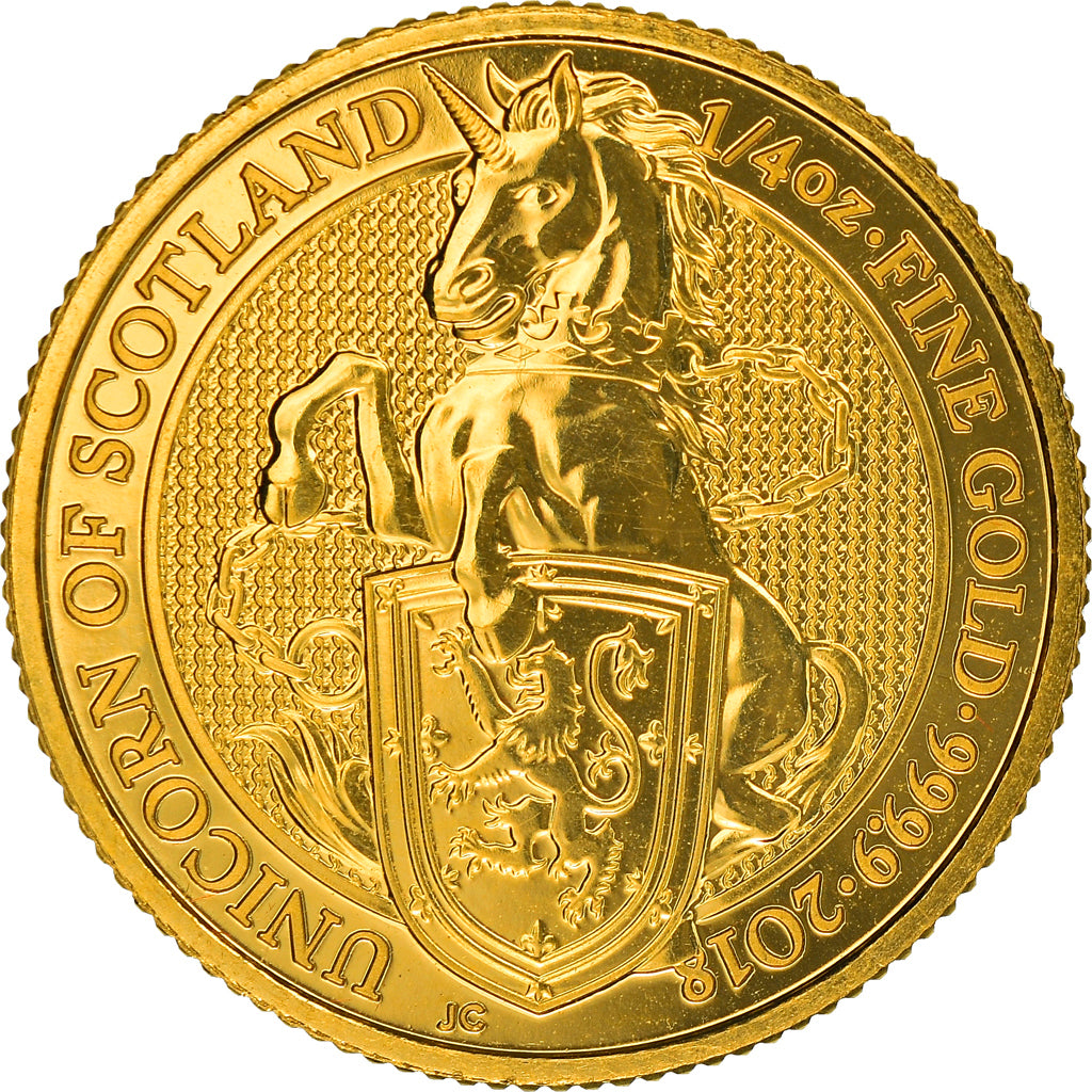 Monnaie, Grande-Bretagne, Elizabeth II, 25 Pounds - 1/4 Once, 2018, FDC, Or