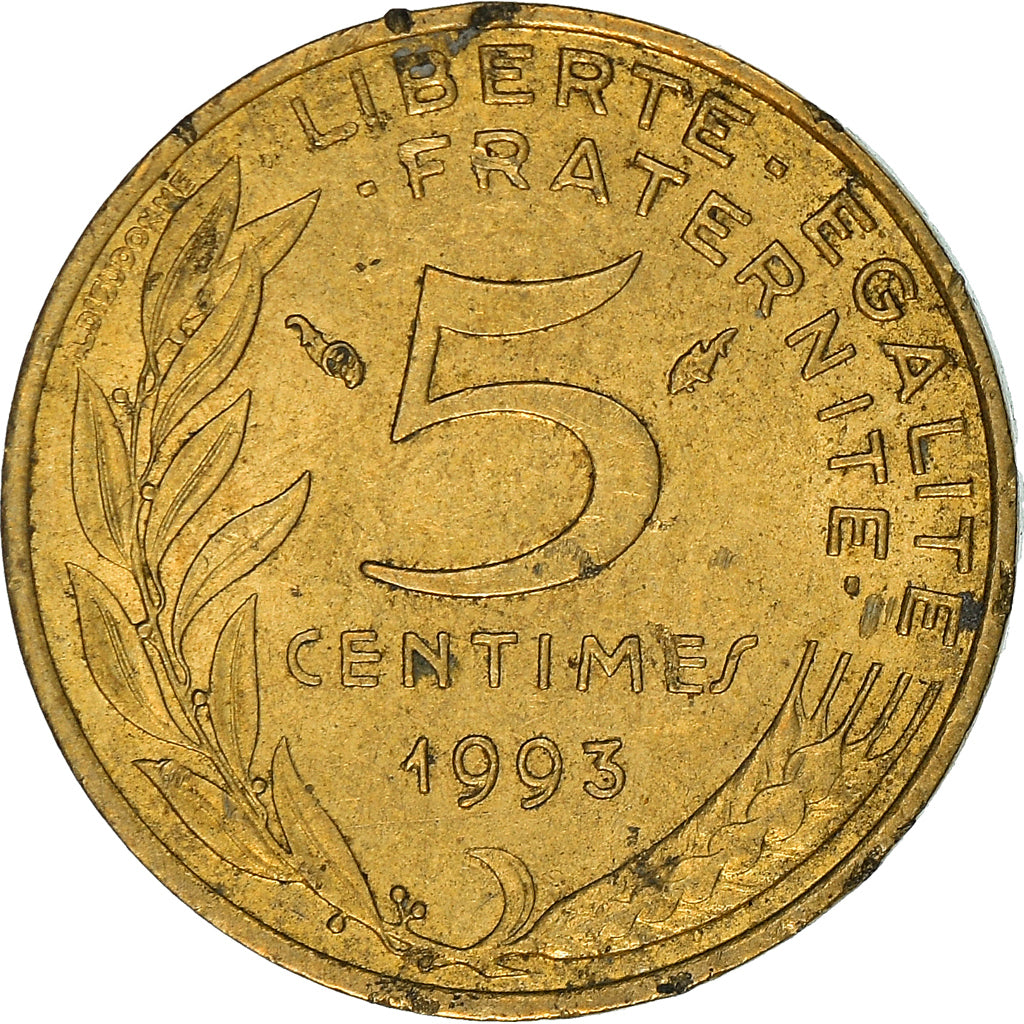 Coin, France, Marianne, 5 Centimes, 1993, Paris, Col à 4 plis, EF(40-45)