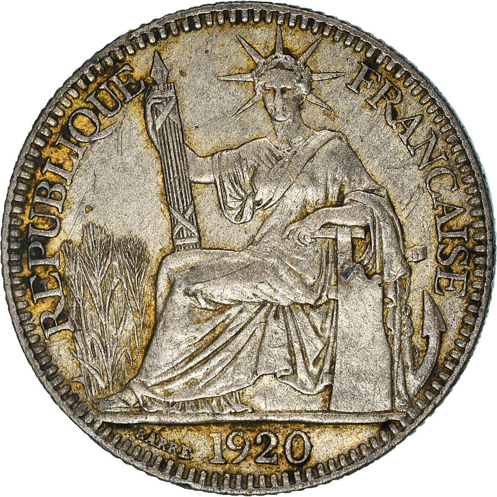 Coin, Indochine, 10 Cent, 1920, San Francisco, AU(50-53), Silver, Lecompte:159