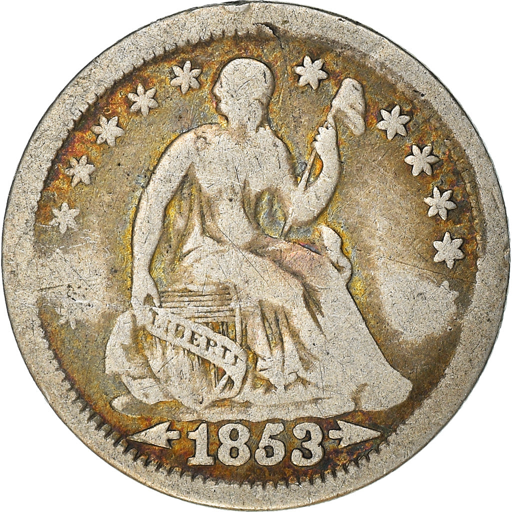Moneta, Stati Uniti, Seated Liberty Half Dime, Half Dime, 1853, U.S. Mint