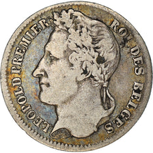Moneta, Belgio, Leopold I, 1/4 Franc, 1834, MB+, Argento, KM:8
