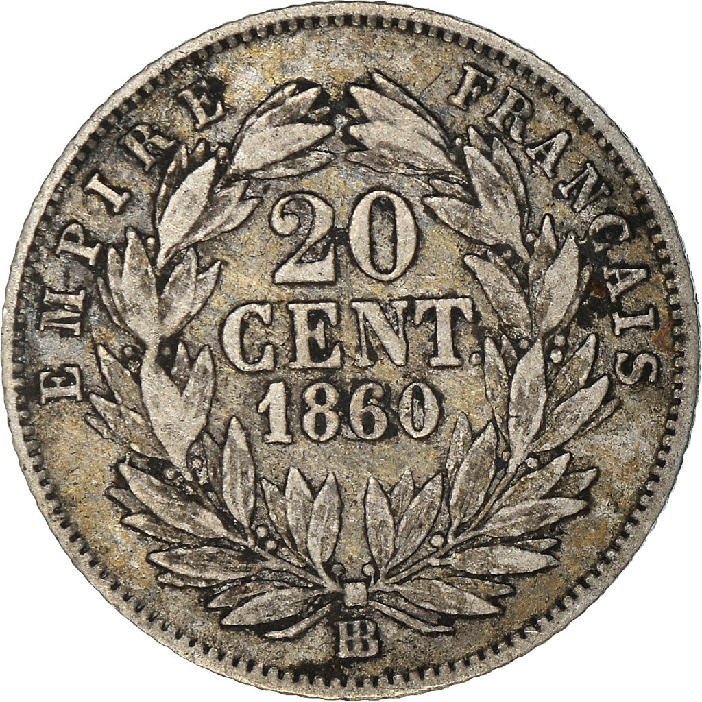 Coin, France, Napoleon III, Napoléon III, 20 Centimes, 1860, Strasbourg