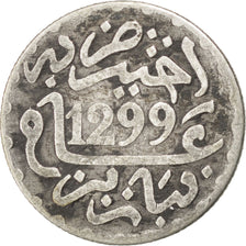 Marocco, Moulay al-Hasan I, 1/2 Dirham, 1881, Paris, MB+, Argento, KM:4, Leco...