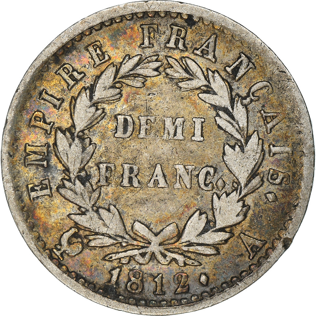 Monnaie, France, Napoléon I, 1/2 Franc, 1812, Paris, TB+, Argent, KM:691.1