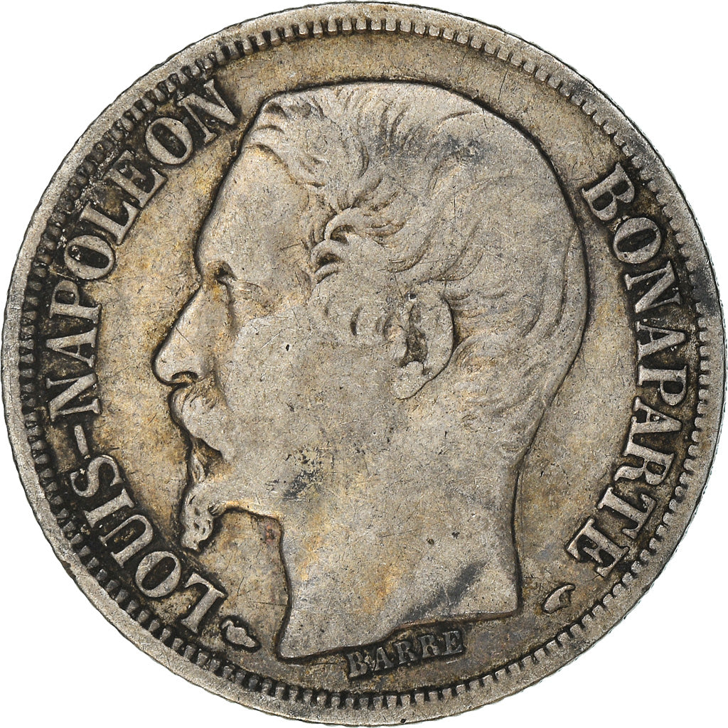 Moneta, Francia, Napoleon III, Napoléon III, Franc, 1852, Paris, MB+, Argento