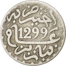 MOROCCO, 1/2 Dirham, 1881, Paris, KM #4, VF(30-35), Silver, Lecompte #96, 1.36