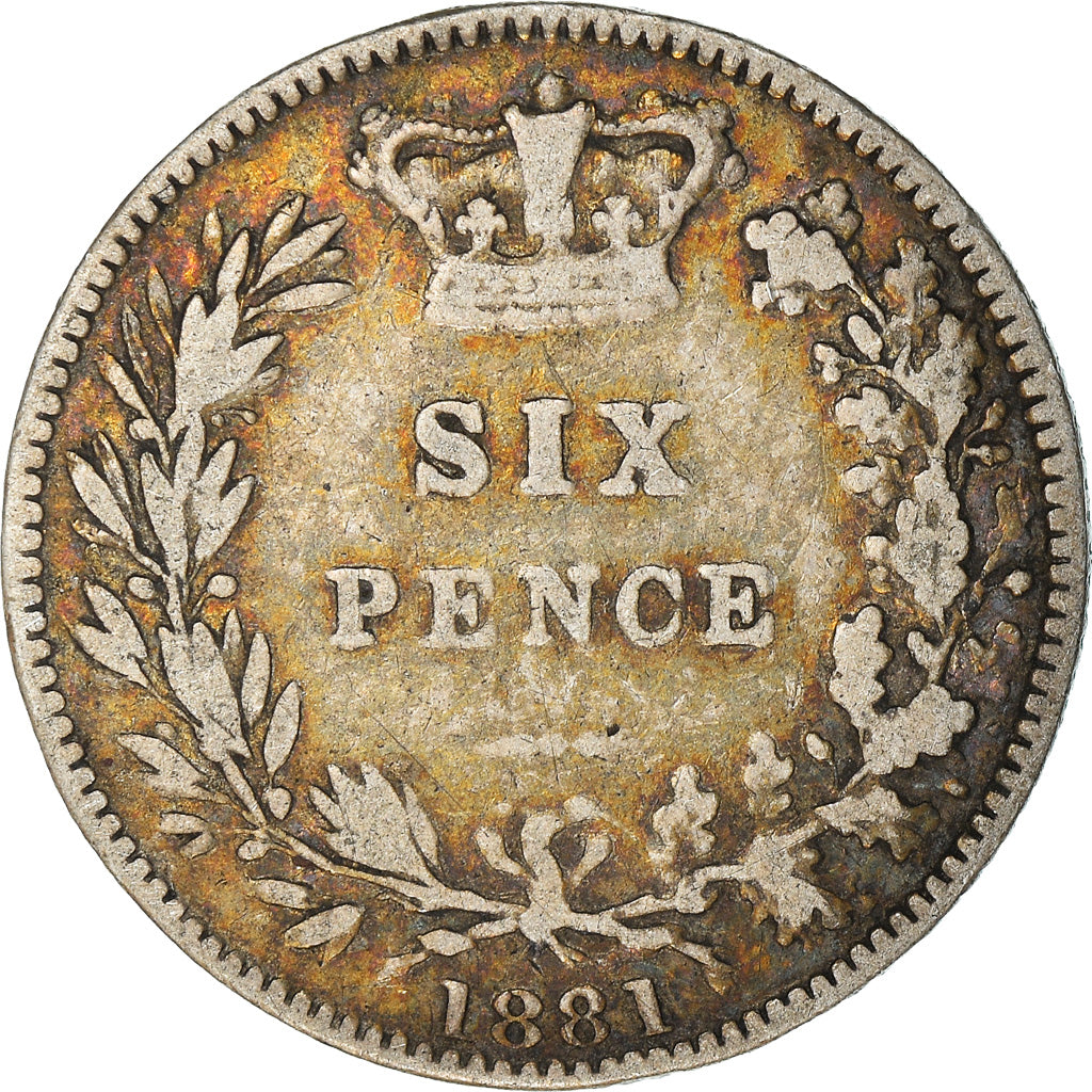 Moneta, Gran Bretagna, Victoria, 6 Pence, 1881, MB+, Argento, KM:757