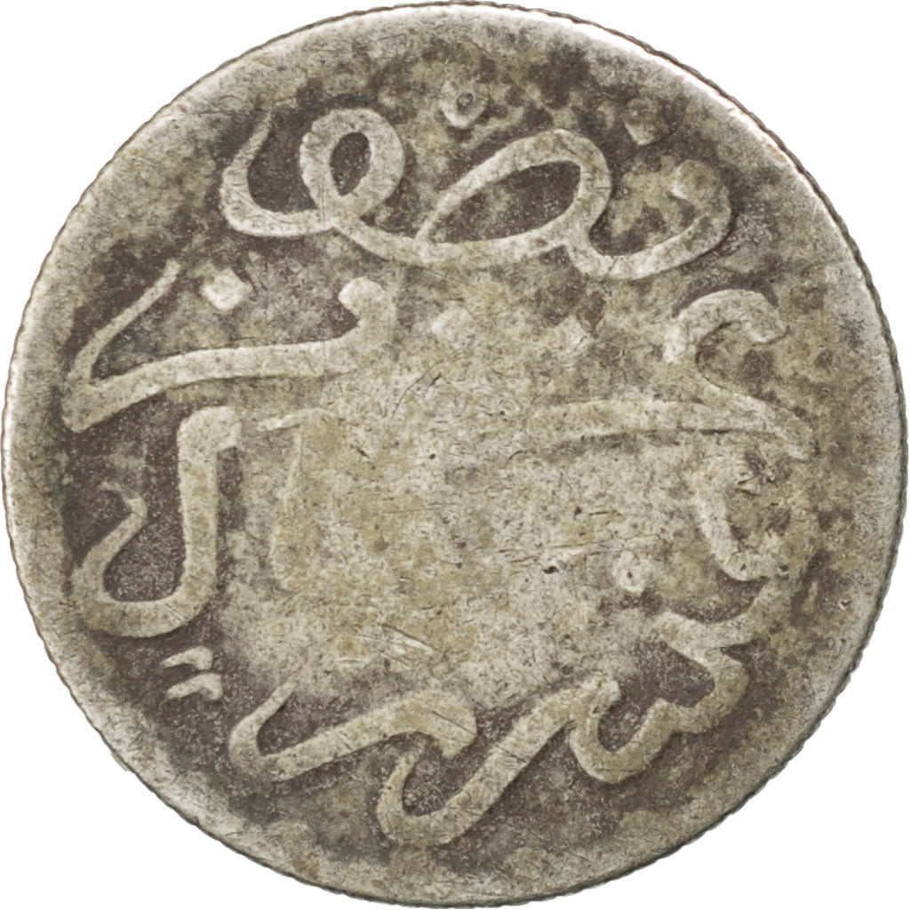 Marocco, 'Abd al-Aziz, 1/20 Rial, 1/2 Dirham, 1902, Paris, B+, Argento, KM:18...