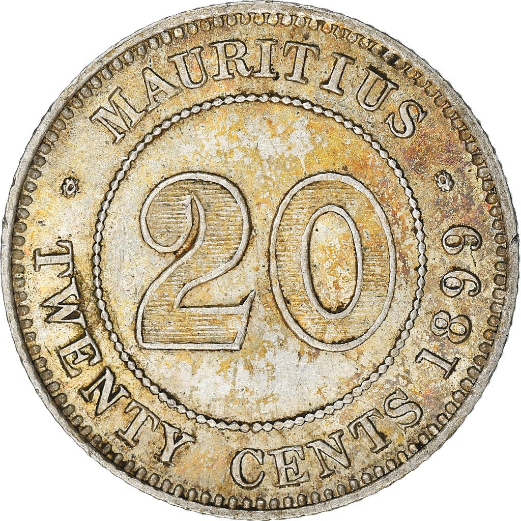 Moneta, Mauritius, 20 Cents, 1899, BB+, Argento, KM:11.1